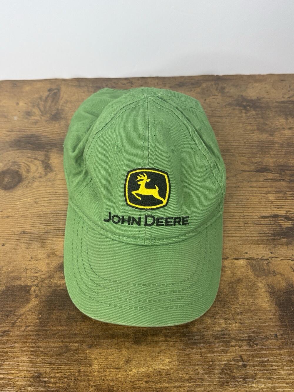 John Deere Toddler Hat Green Embroidered Logo Cotton One Size Baseball Cap